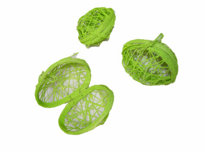 SET 3 HUEVOS DE ALAMBRE VERDE 10/13/16CM MIN 2 SET