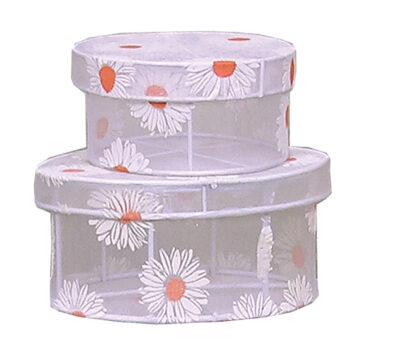 JGO 2 CAJAS OVAL BLANCAS NYLON 14*20*10