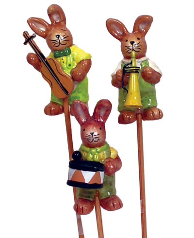 PACK 12 PINS BANDA CONEJOS CERAMICA 6 CM