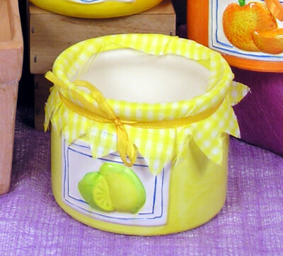 SET 4 BOTES TERRACOTA MOTIVO LIMONES 11*11 CM