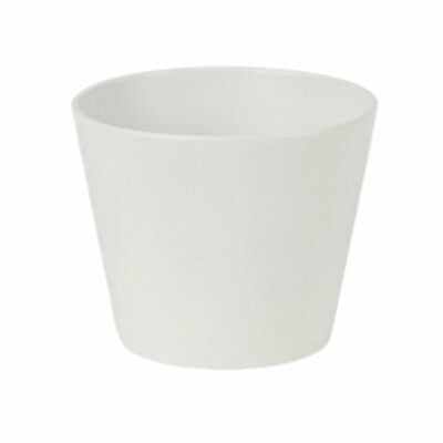 MACETERO ACAMPANADO D12 H10 BLANCO MIN 9 PZ