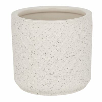 MACETERO CERAMICA BLANCA CENEFA RELIEVE D14 H13 MIN 6 PZ