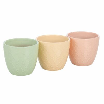 MACETERO 3MIX COL PASTEL D 10 H 9 CENEFA TERRACOTA MIN 6 PZ