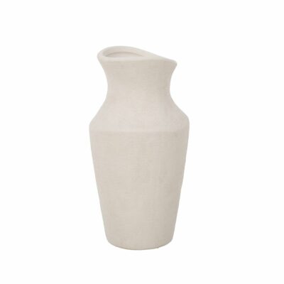 FLORERO ALTO CUELLO ESTRECHO BLANCO D11 H21.5 CERÁMICA MIN 2 PZ