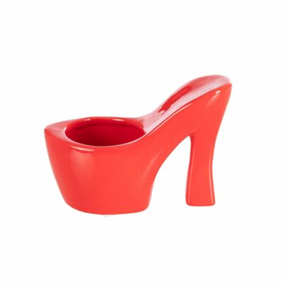 MACETERO ZAPATO TACÓN ROJO 15X7 ALT. 10,5 CERAM. MIN 6 PZ