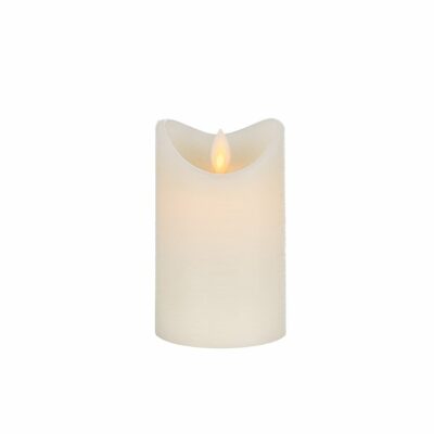 VELA LED BORDE ONDULADO MARFIL C/LLAMA EN MOVIMIENTO D.7 H12.5 PILAS NO INCLUIDAS