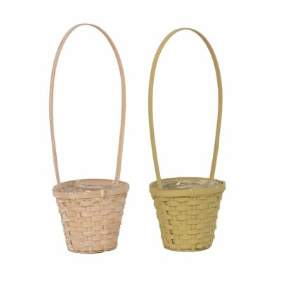 CESTO BAMBÚ, 2 COLORES SURT., D. 18, H. 15/50 MIN 2 PZ
