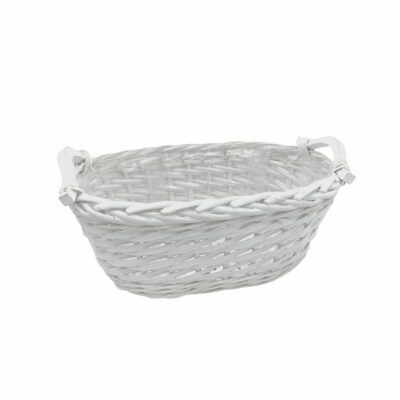 CESTA OVALADA MIMBRE BLANCA 2/M 32X18H13