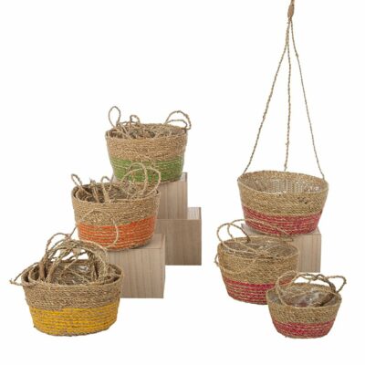 CESTA COLGANTE S/3 4MIX COL S D15 H8/46-BD 20 H11.5/58 HIERBA MIN 4 ST