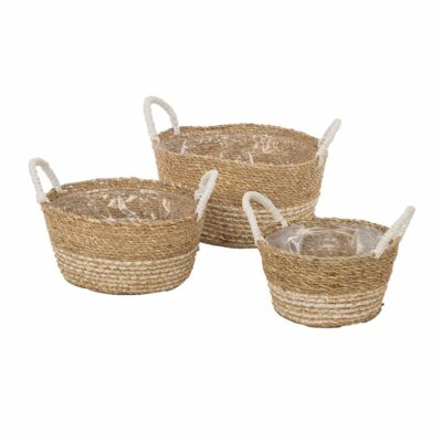 CUENCO S/3 NAT.-BLANCO SD 16 H9-B D 22 H12.5 HIERBA