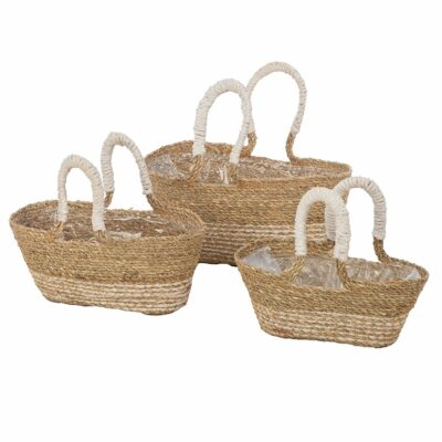 BOLSA S/3 NAT.-BLANCO S 23X13 H9/20-B 28.5X16.5 H13.5/27.5 HIERBA