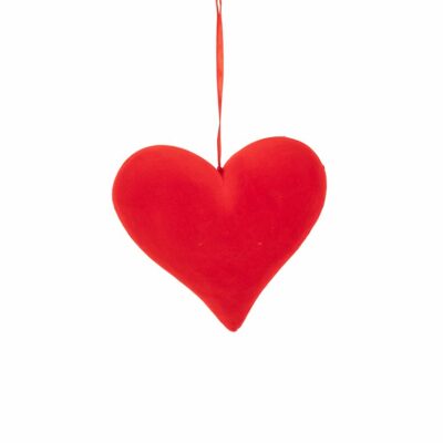 CORAZÓN ROJO P/COLGAR 20X20 TERCIOPELO