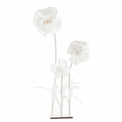 FLOR S/3 BLANCA C/BASE Y TALLO BLANCOS D20/25/35 H50/80/110