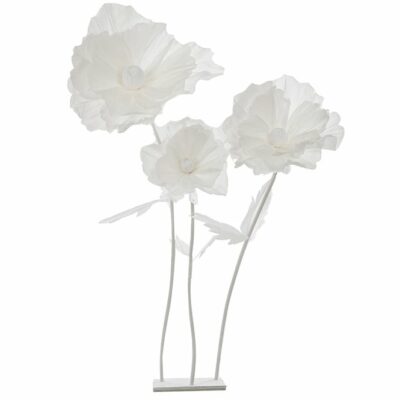 FLOR S/3 BLANCA C/BASE Y TALLO BLANCOS D40/50/70 H90/110/130