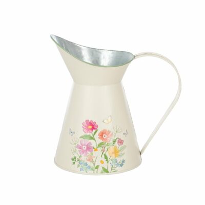 JARRA CREMA FLORES D11 H17.5/20.5 LATA