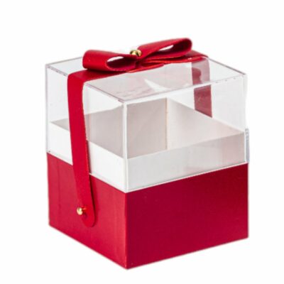 CAJA PLEXIGLÁS ROJO 9.5X9.5 H11