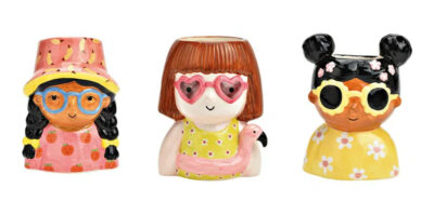 JARRÓN CERÁMICA COLORES "CHICA VERANO" (3 SURT.), 12X17X10CM MIN 3 UD