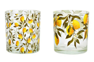 FAROL CRISTAL C/DECO LIMONES, 2 SURT, AMARILLO/VERDE, 7X8X7CM MIN 4 UD