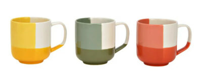 TAZA PORCELANA (3 SURT.), AMARILLA/VERDE/ROSA (12 X 9 X 8 CM) (330 ML) MIN 6 UD